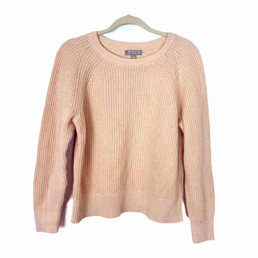 J. Crew Sweater Womens Medium Beige Knit Crew Neck Pullover Long Raglan Sleeve